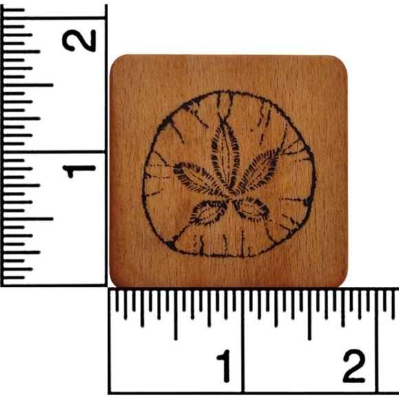 Sand Dollar Sea Shell Wooden Rubber Stamp By Comotion - Picture 3 of 7